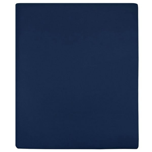 Berkfield Jersey Fitted Sheets 2 pcs Navy Blue 90x200 cm Cotton