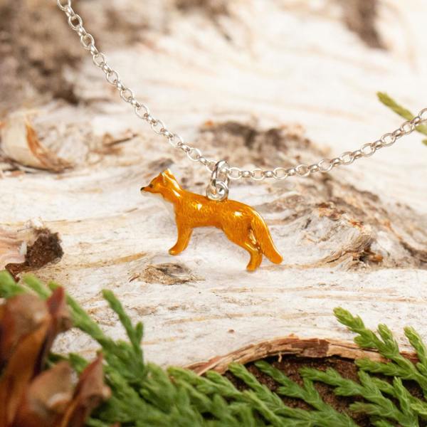 Mylee London Fox Necklace - Enamelled Sterling Silver