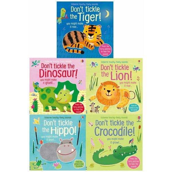 Usborne Don't Tickle Touchy-feely Sound Books Collection 5 Books Set by Sam Taplin Tiger, Lion, Hippo, Crocodile, Dinosaur