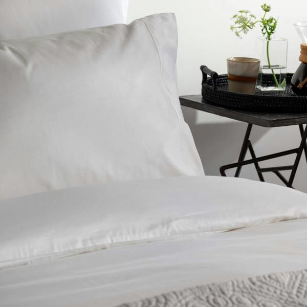 White 400 Thread Count Egyptian Cotton Fitted Sheet Multipacks in a styled bedroom 4 | Soak and Sleep