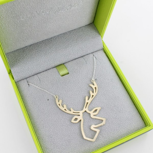 Large Golden Stag Necklace - Reeves & Reeves