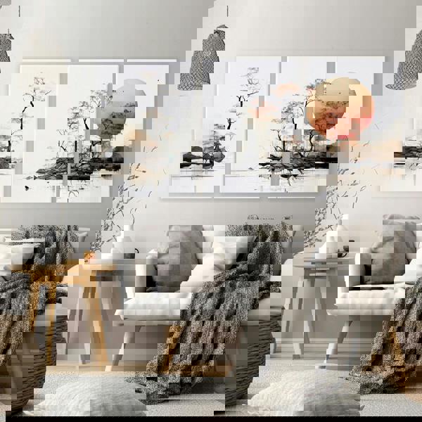 Living Room Wall Decor | Set of 3 Asian Inspired Wall art Prints