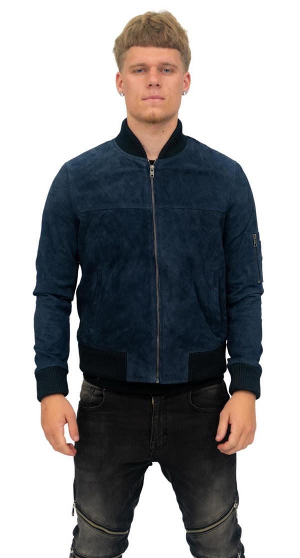 Infinity Leather Mens Goat Suede MA-1 Bomber Jacket-Auckland