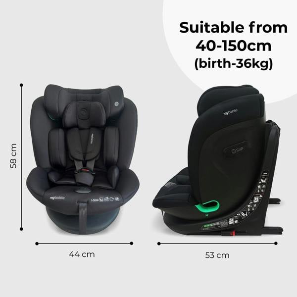 My Babiie MBCS300 i-Size (40-150cm) Spin Car Seat - Black