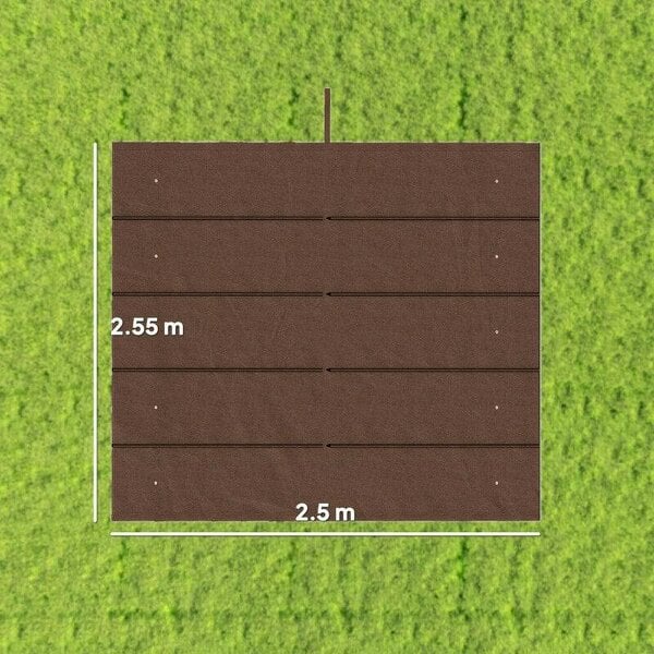 Retractable Pergola Cover, 2.55 x 2.5 m Replacement Canopy Fabric for 3 x 3 m Frame, Roof Top Only, Brown