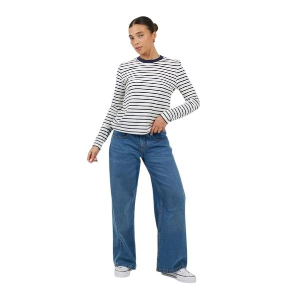 Brave Soul Womens/Ladies Striped Long-Sleeved T-Shirt - White/Black - 