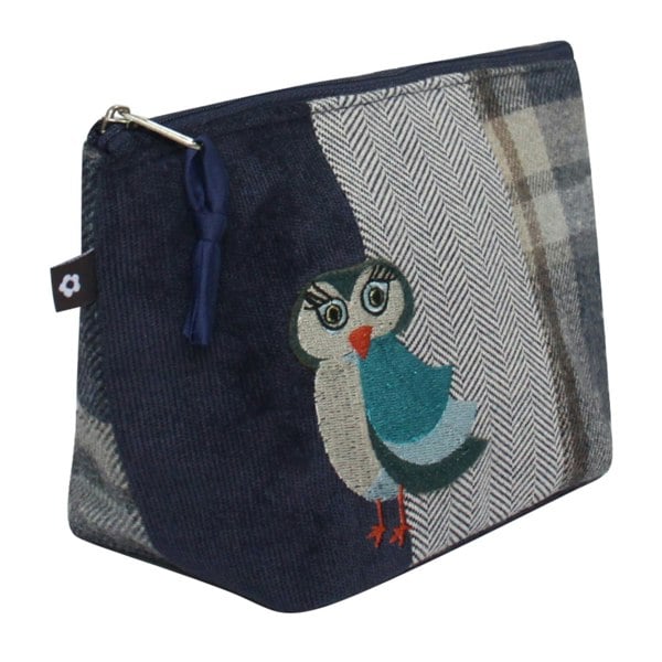 Earth Squared Owl Country Tartan Makeup Cosmetic Bag