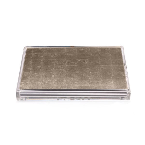 Servebox Clear Silver Leaf Chic Matte Champagne - Posh Trading Company  - Interior furnishings london