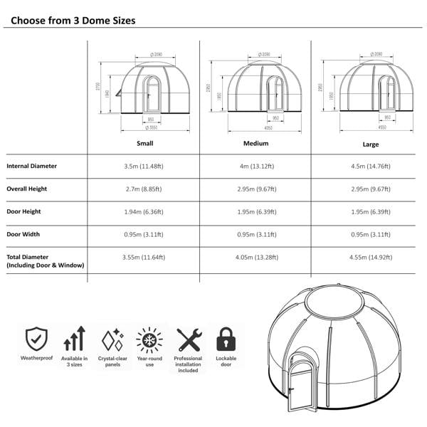 Nicoman Premium PVC Glass Dome – Supplied & Installed