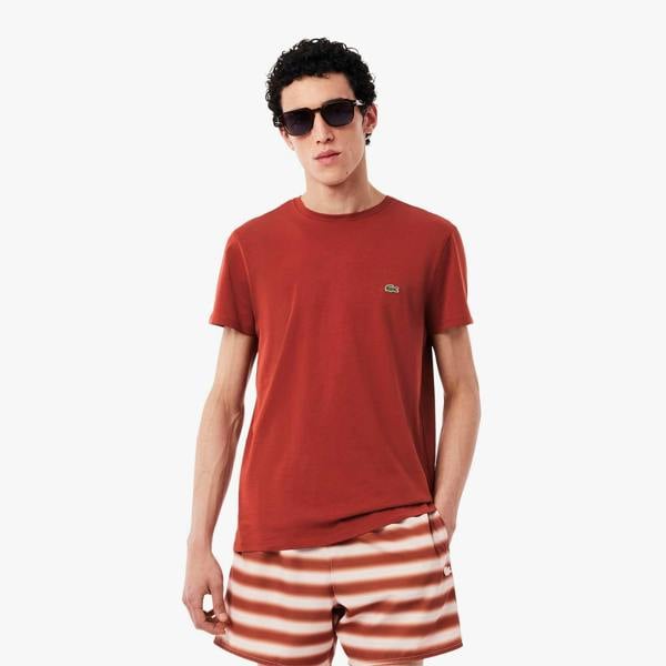 Lacoste Mens Pima Cotton T-Shirt - Red - 