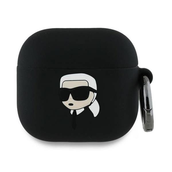 Karl Lagerfeld 3D Karl Head Silicone Case for AirPods 4 Black - KLA4RUNIKK