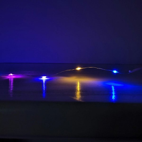 Samuel Alexander 50 LED 2.5m Premier MicroBrights Indoor Outdoor Christmas Multi Function Battery Operated Lights with Timer on Pin Wire in Rainbow