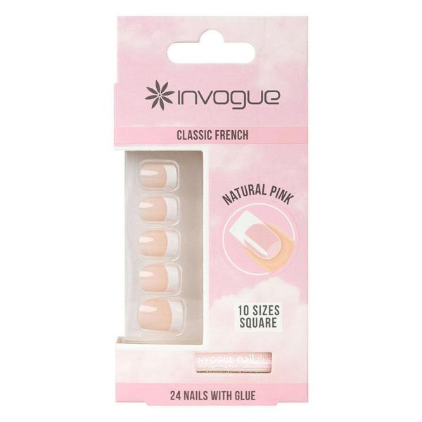 Invogue Pink French Square Nails