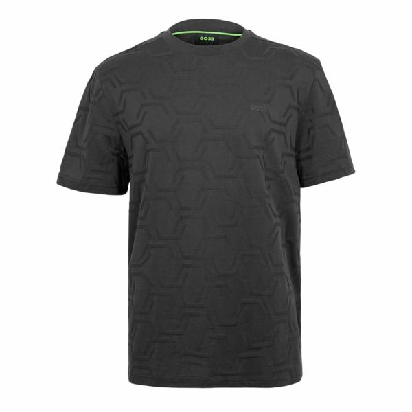 Boss Mens HexaQuilt Regular T-Shirt - Dark Blue - 