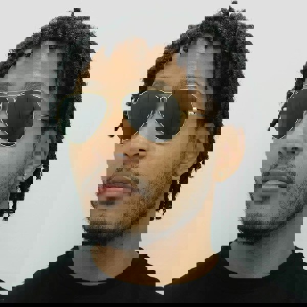 Ray-Ban Sunglasses Aviator Metal II RB3689 914731 Gold Green