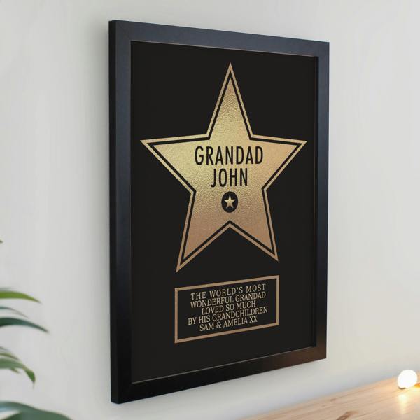 Abode Home & Gifts Personalised Father's Day Star Award Frame