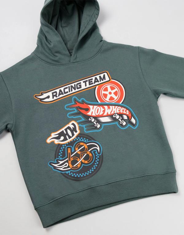 Vanilla Underground Hot Wheels Boys Grey Character Hoodie and Joggers Set
