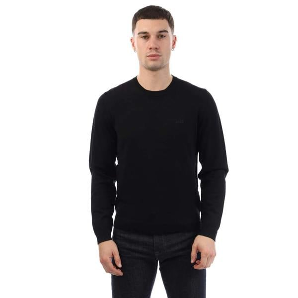 Boss Mens Bagritte-E Extra-Fine Merino Wool Sweatshirt - Black - 