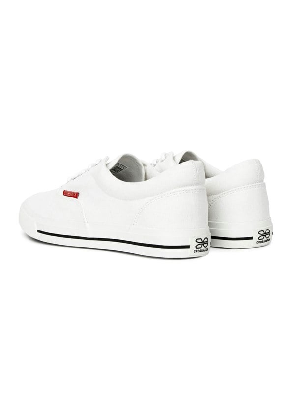 Crosshatch Skywalk Canvas Pumps White
