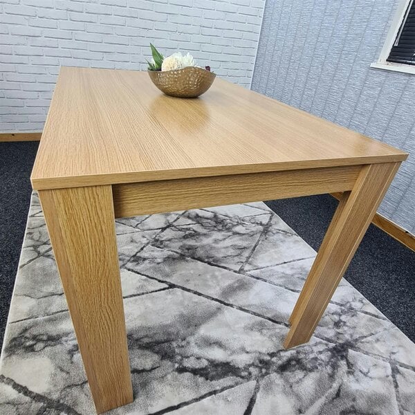 Kosy Koala Dining Table Beige Wood Kitchen Place for 4 Seats, Dining Table Only (Beige H 75 x L 117 x W 77 cm)