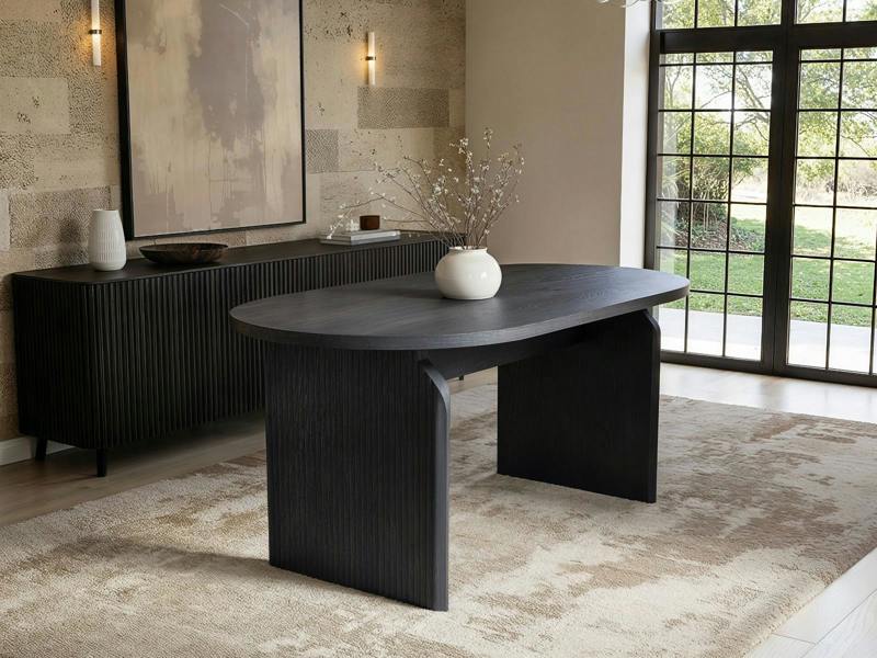 SOLACE+CO Varm & Estella Black Dining Table with Velvet Chairs
