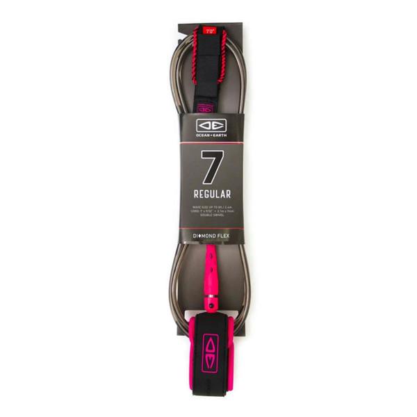 Ocean & Earth 7’0 Regular Moulded Surfboard Leash Pink