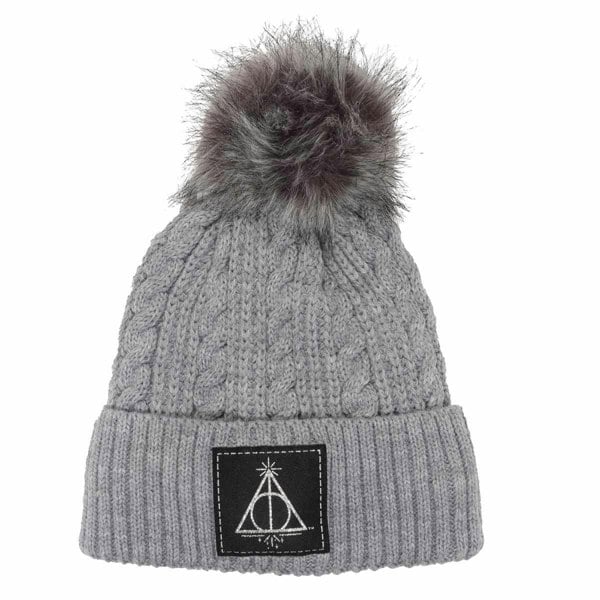 Harry Potter Unisex Adult Deathly Hallows Beanie - Grey