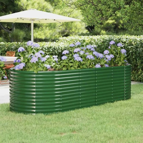 Berkfield Garden Raised Bed Powder-coated Steel 249x100x68 cm Green