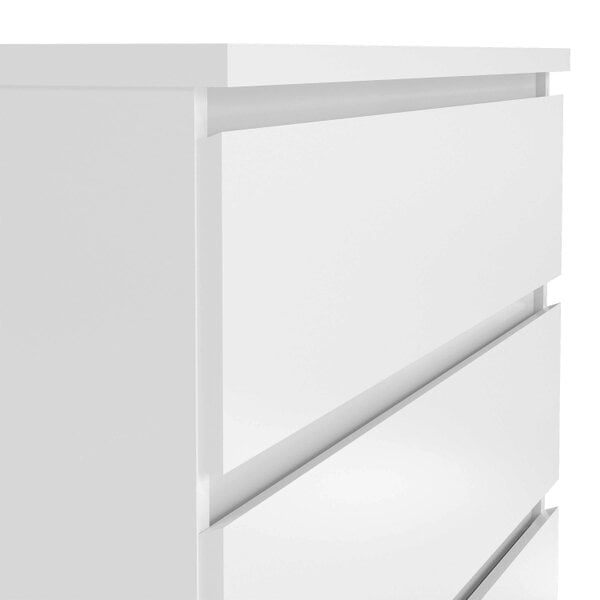 Wyld Haus Budapest Tall White Wooden Chest 5 Drawers