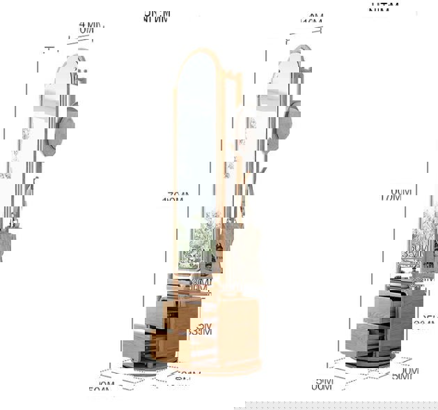 Rotatable Coat Rack, Wardrobe, Storage Rattan Oak-Weilai concept-Weilai Concept