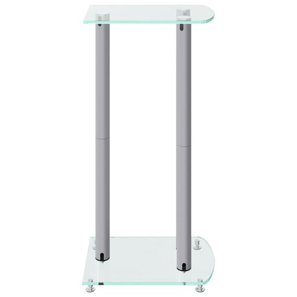 Berkfield Speaker Stands 2 pcs Silver Tempered Glass 3 Pillars Design