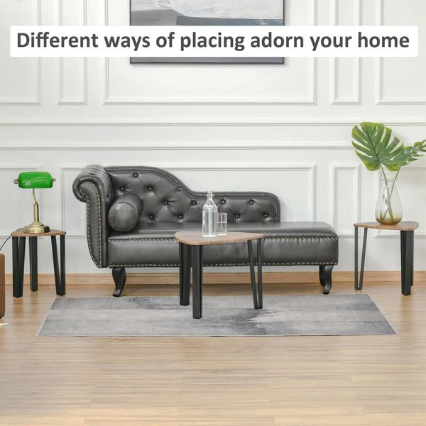Wyld Haus Coro Set Of 3 Triangle Nesting Coffee Tables Metal And Wood Walnut Finish