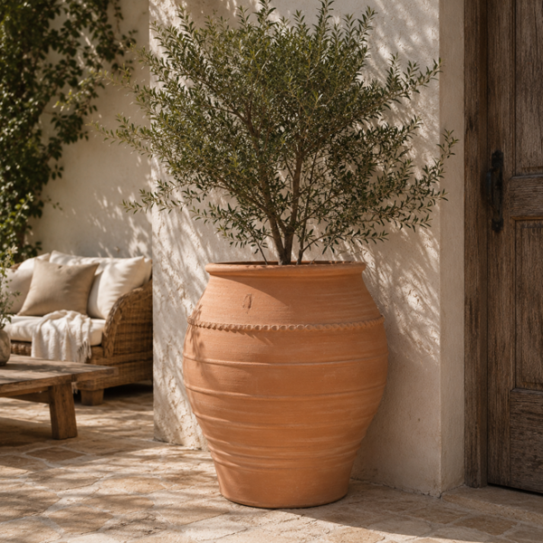 MONETA UK Extra Large Koronios Mediterranean Terracotta Pot – Artisan Made in Crete