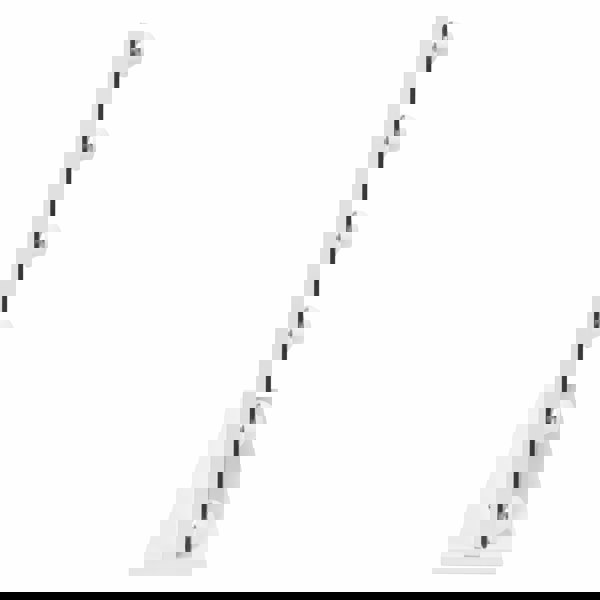 Sleek LED Bluetooth mirror with a modern white frame, featuring five round bulbs for bright illumination, side view showcasing slim profile