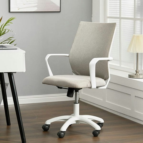 Khaki Fabric Swivel Chair Computer Ergonomic Office Chair Home Office Chairs Living and Home