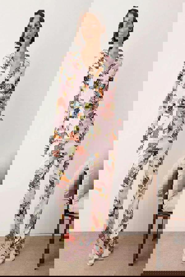 WOVCOR 2-Piece 100% Cotton Tiger Print Knitted Pajama Set