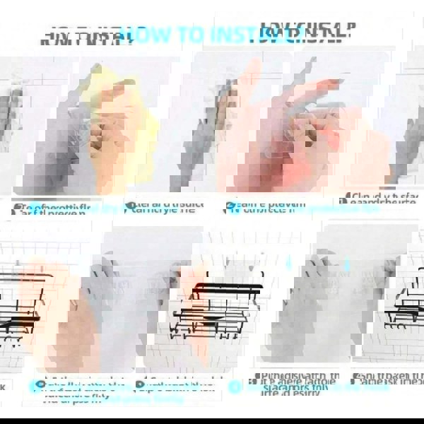 Dragodirect 5-Piece Rustproof Shower Caddy Set with No-Drill Bathroom Organisation System