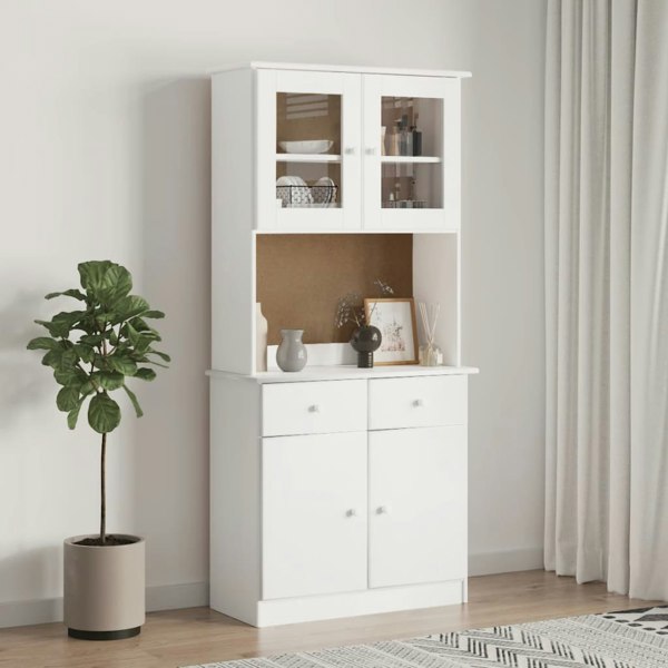 Berkfield Dresser Top ALTA White 77x30x92 cm Solid Wood Pine