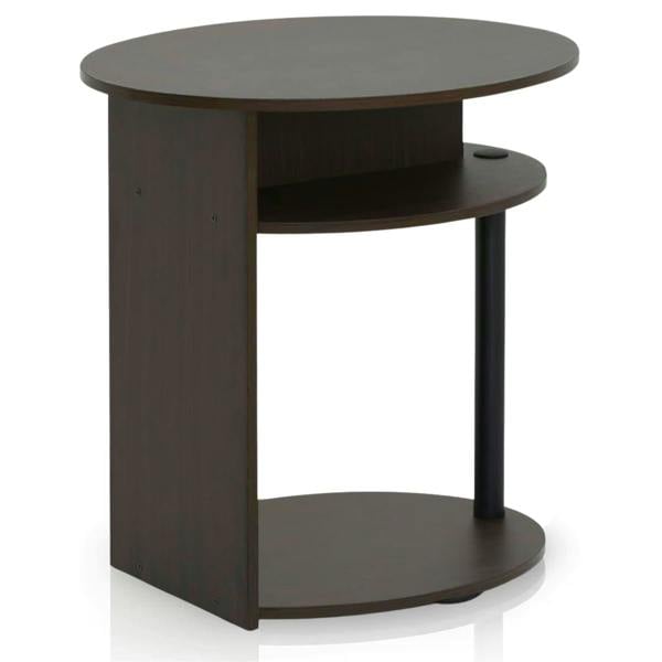 WALPLUS JAYA Simple Design Oval End Table, Walnut | Stylish Table for Home Use with Practical and Modern Design