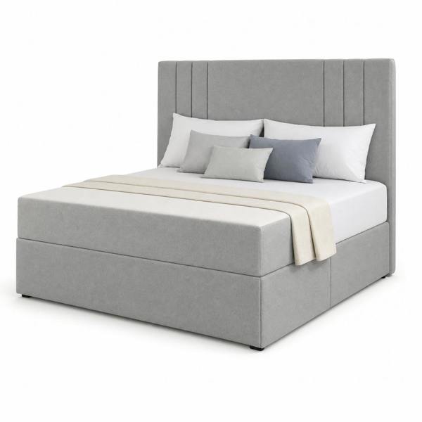 Great British Beds Lima Divan Bed - Silver Plush