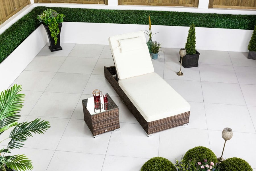 Giardino Rattan Sun Lounger & Table Set