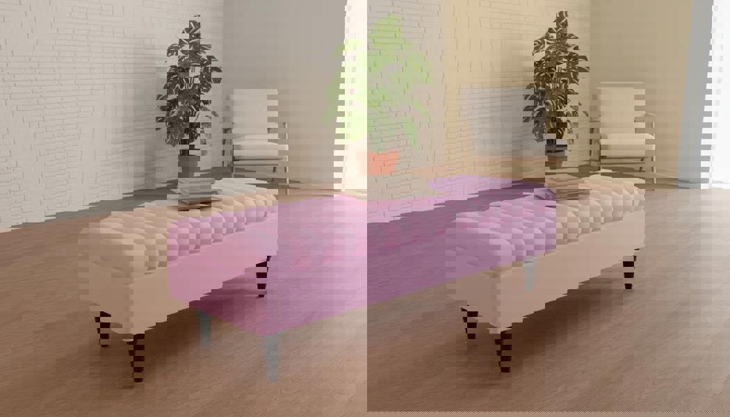 ISTOOLS Romo Panel Ottoman Bench Seat – Stylish Coffee Table & Seating for Living Room UK (Available in Pink)