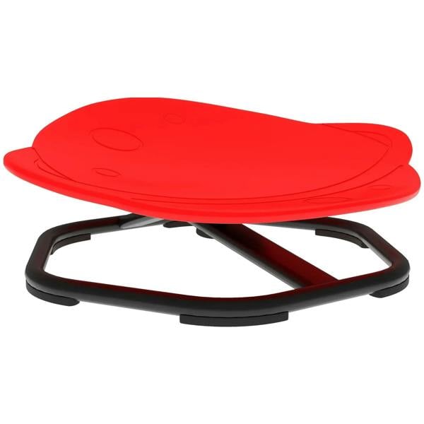 Red planet-shaped kids swivel chair with black base