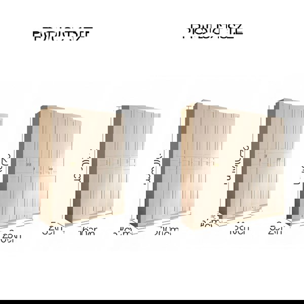 Leclerc Tall Wooden Wardrobe, White-Rit Concept-Rit Concept