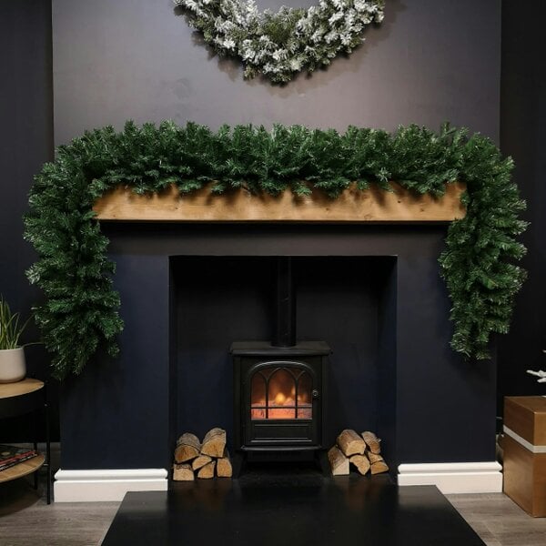 Samuel Alexander 2.7m (9ft) x 38cm Premier Luxury Extra Bushy Plain Green Christmas Garland