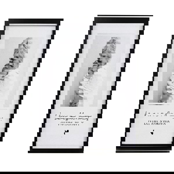 Personalised Memento Company Personalised Heart Photo Upload Black Poster Frame