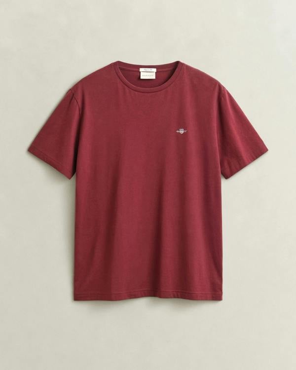 GANT Mens Regular Fit Short Sleeve Shield Logo T - Shirt - 676 Deep Grape Wine | CHO | Designer Mens Logo T - Shirts