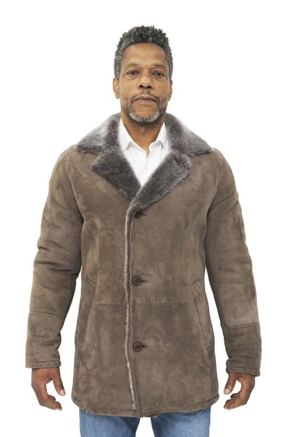 Infinity Leather Mens Sheepskin Classic Car Coat-Littlehampton