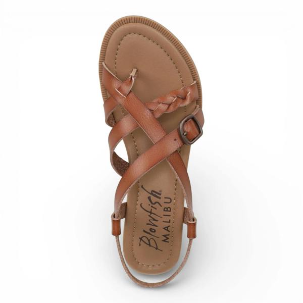 Blowfish Malibu April - Women's Scotch Tan Micro Wedge Strappy Sandals