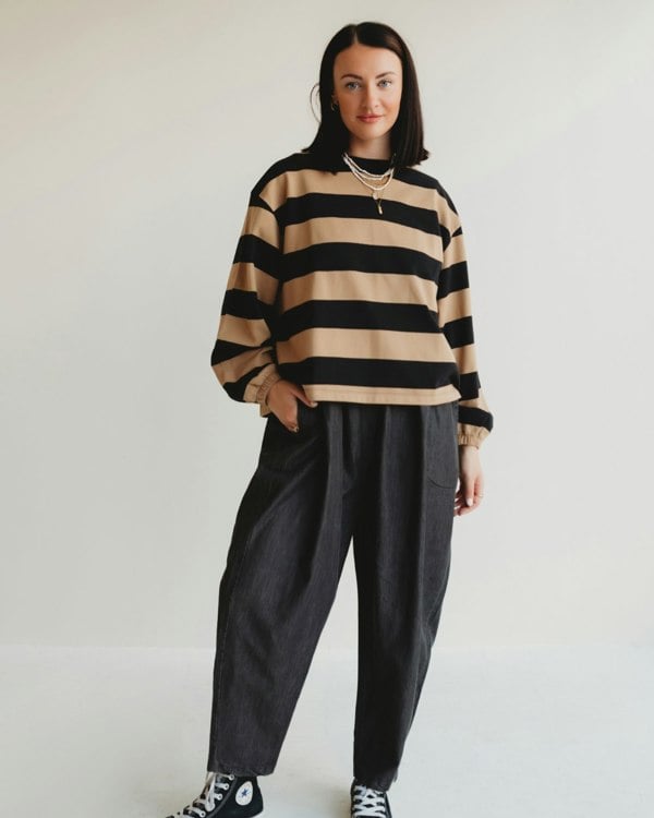 Organic cotton Ivy Multicolour Stripe Print Sweatshirt- image 2